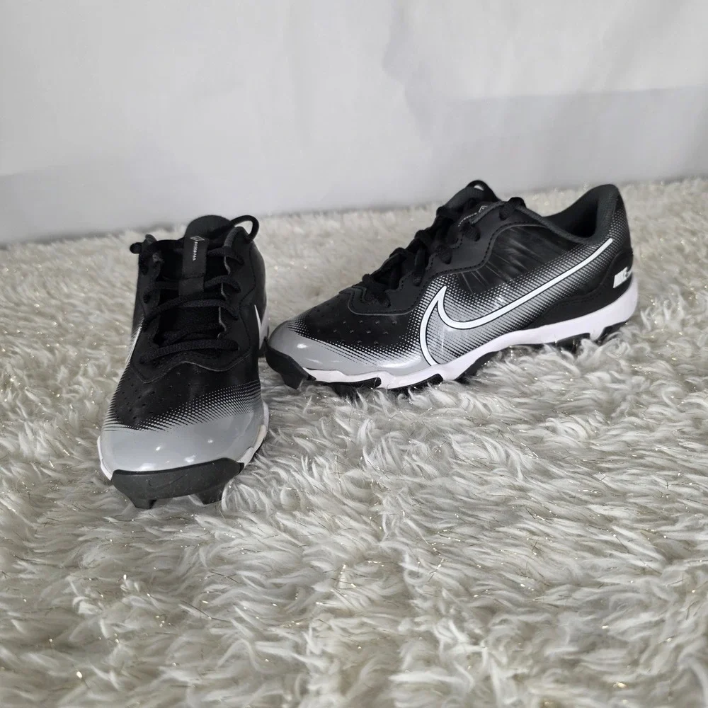 Nike Diamond Alpha Huarache NXT Baseball Cleats Black White‎ Youth 5.5Y